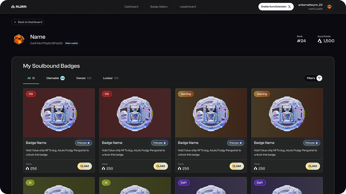 Aura — Soulbound Badges