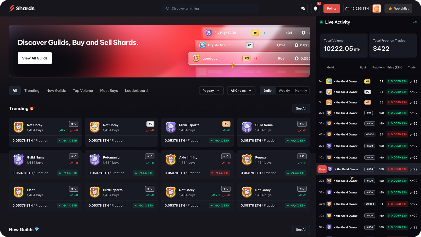 Shards — guild marketplace
